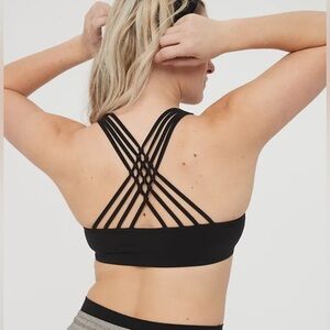 OFFLINE by Aerie | Real Me Macrame Sports Bra in Black Size XL